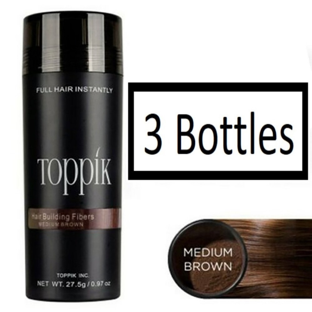 Toppik hair fiber black  3 bottle set +free 🎁conceal boldness